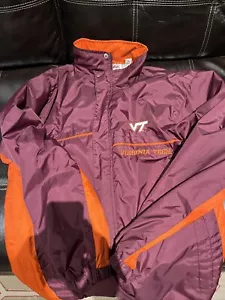 Virginia Tech Hokies Jacket Mens M Red Winter Coat Full Zip Warm Inside - Picture 1 of 6