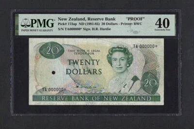 New Zealand 20 Dollars ND(1981-85) P173as "Replacement Proof " Extremely Fine - Image 1 of 2