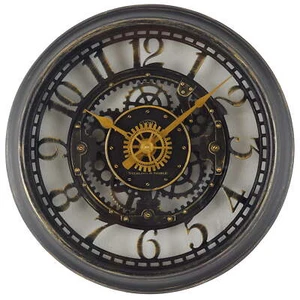 Oil Rubbed Bronze Cutout Gear Industrial Analog Wall Clock with Arabic Numbers - Picture 1 of 5