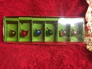 NIB Wine Glass Charms Christmas Bells 6 Different Colors Beads Pier 1 Imports - Picture 1 of 7