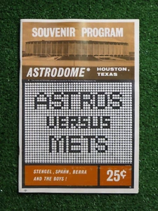 HOUSTON ASTROS 1965 PROGRAMM vs NEW YORK METS 1. JAHR ASTRODOME & Joe Morgan - Bild 1 von 6