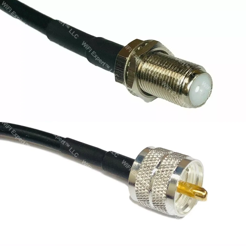 LMR200 F TV FEMALE BULKHEAD to PL259 UHF Male Coax RF Cable USA Lot - Image 1 of 1