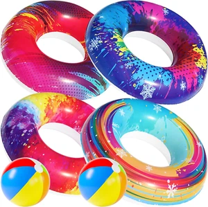 6Pcs Big Pool Floats Tubes- Pool Floats, Inflatable Pool Float Swimming Rings, P - Picture 1 of 12