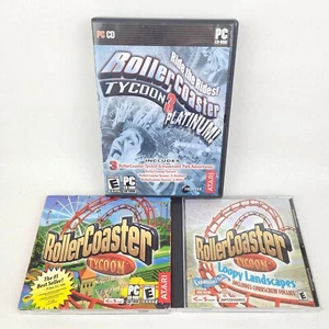 PC Game Lot: RollerCoaster Tycoon, Loopy Landscapes Expansion, & 3 Platinum - Picture 1 of 8