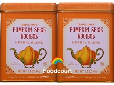 2 Packs Trader Joe's Pumpkin Spice Rooibos Herbal Blend 20 sachets, 1.4 oz Each  - Image 1 of 4