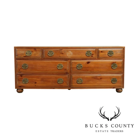 Henredon Asian Influenced Campaign Style Dresser Cover