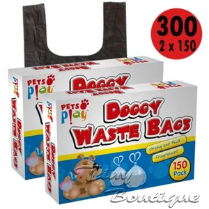 300 bolsas de residuos de caca de perro para jugar mascotas: fuertes, perfumadas, asa de lazo 2x 150 - Imagen 1 de 3