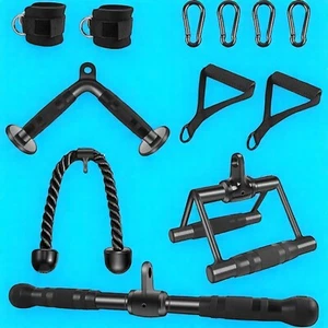 Gym Cable Attachments Lat Pulldown Kit Home Gym Equipment Weight Training Steel - Picture 1 of 9