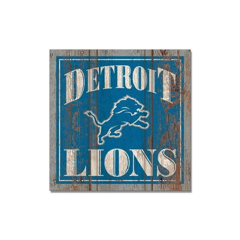 LOT OF TWO (2) DETROIT LIONS (3" X 3") DISTRESSED LOOK, WOODEN MAGNETS Cover
