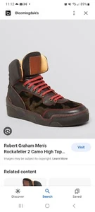 🇮🇹  NEW Robert Graham Rockafeller 2 Leather High Top Sneakers Shoes Size 10  - Picture 1 of 1