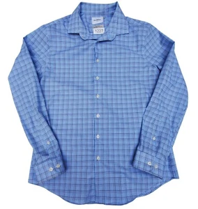 GOODFELLOW TATATERSALL WINDOWPANE MICRO PLAID LONG SLEEVE BUTTON UP SHIRT L - Picture 1 of 12