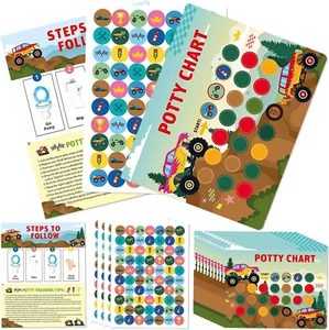 Designs Potty Training Chart for Toddlers Boys - Potty Chart for Boys with Stick - Picture 1 of 12