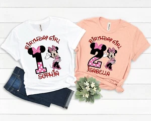 Custom Minnie Mouse Birthday Shirt, Disney Minnie Mouse Birthday Girl T-shirt - Picture 1 of 5