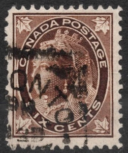 Sn:CA #71 1897 6 centavos CANADÁ CANADÁ Reina Victoria "Hoja de Arce" Definitivo, usado - Imagen 1 de 2