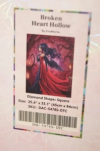 Diamond Art Club DIY Square Kit BROKEN HEART HOLLOW GIRL Goth Fantasy 25x33 NEW - Picture 1 of 3