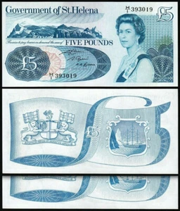 Saint Helena, 5 Pounds 1981, UNC, 2 Pcs PAIR, Consecutive, P-7b, Sign 2 - Picture 1 of 4