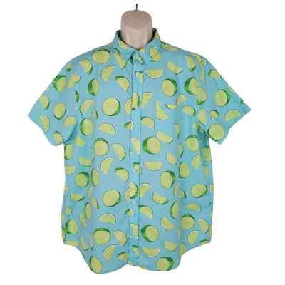 Urban Pipeline Shirt Mens Size 2XL Short Sleeve Button Up Blue Limes Summer  - Image 1 of 4