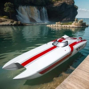 G30E Fiber Glass Gasoline Racing ARTR RC Boat 30CC Model W/O Radio System Servos - Picture 1 of 6
