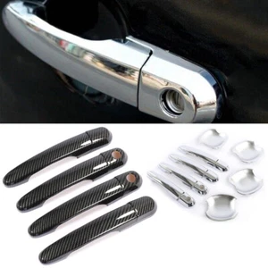 For Hyundai Tucson 2004-2010 Chrome/ABS Carbon Car Side Door Handle Covers Trim - Picture 1 of 7