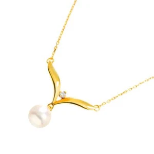 Mikimoto Akoya Perlen 7,1 mm Diamant Collier 18 Karat YG 750 90279877 - Bild 1 von 7