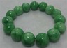 Green Jadeite Rhodium Over Silver Bracelet 6mm & 10mm