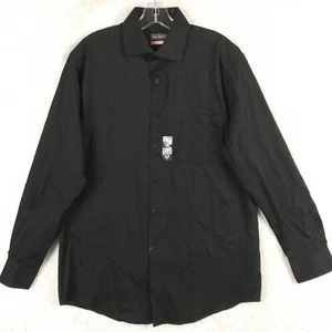 Camisa Van Heusen Para Hombres Abotonada Negra Ajuste Regular Protector Manchas 15-15 1/2 M Nueva - Imagen 1 de 9