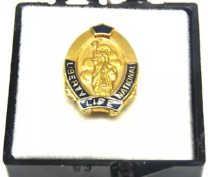 Vintage Liberty Life Tie Pin 1/5 10k Gold Emblem National Men’s Formal Wear Gift - Picture 1 of 4