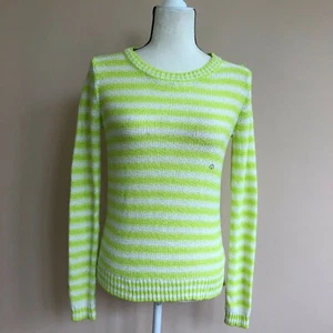 Aeropostale Damen Gr. S grün gestreift Pullover Reißverschluss hinten Langarm Sweater - Bild 1 von 12