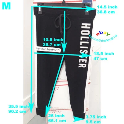 HOLLISTER ULTRA HIGH RISE FLEECE LEGGINGS PANTS BLACK WOMENS SIZE MEDIUM - Image 1 of 4