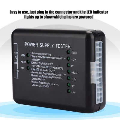 Netzteiltester Schwarz Abs Unterstützung Atx Mit Led-anzeige Licht Computer KUI - Bild 1 von 4