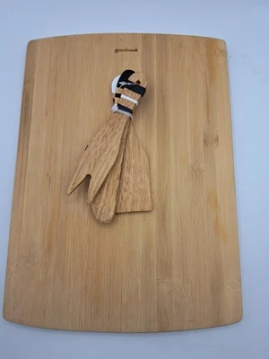 Good cook bamboo shatri board cutting board with utensils - Image 1 of 3