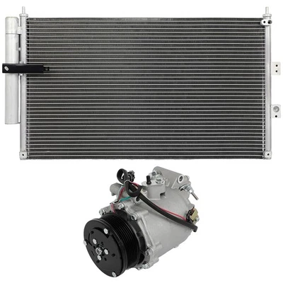 AC Condenser & AC Compressor Cooling Kit For Honda Civic 07-11 Acura CSX 06-10 - Image 1 of 4