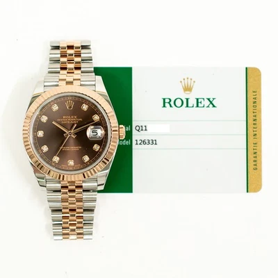 2018 Rolex Datejust 41, 126331, Steel & Rose Gold, Chocolate Diamond Dial, Ju... - Image 1 of 4