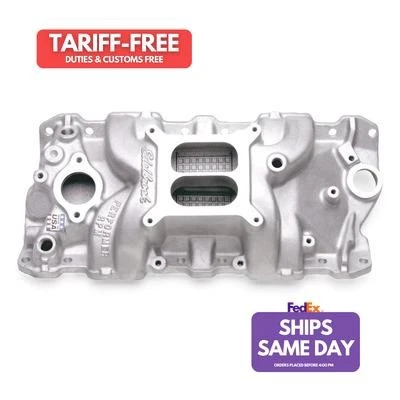 Edelbrock EDE7101 Dual Plane Aluminum Intake Manifold fits Small Block Chevy  - Image 1 of 4