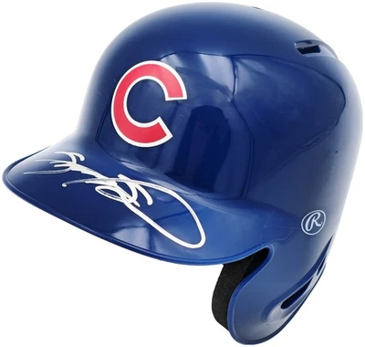 Sammy Sosa Signed Chicago Cubs Blue Mini Helmet Beckett Wit - Image 1 of 4