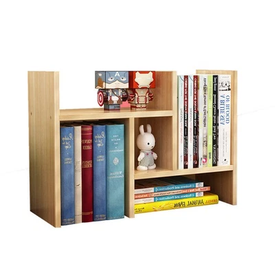 Adjustable Wood Desktop Bookshelf Display Rack 33–61cm Expandable Desk Organizer - image 1 of 4