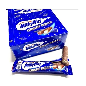 Milky Way Milk Chocolate Crispy Rolls 22.5g Biscuit  Bar Free delivery Uk Creamy - Picture 1 of 5