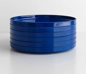 Heller Massimo Vignelli Dinner Plates 6 Blue Melamine Stackable 9.75" Brand New - Picture 1 of 6