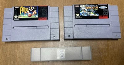 CLEAN SNES Cart Game Lot Dust Cover Baseball Simulator 1000 Play Action Football - Image 1 of 4