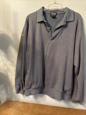 Etonic Vintage Mens Golfwear Plaid Long Sleeve Pullover Wind Stopper Size L Golf - Image 1 of 4