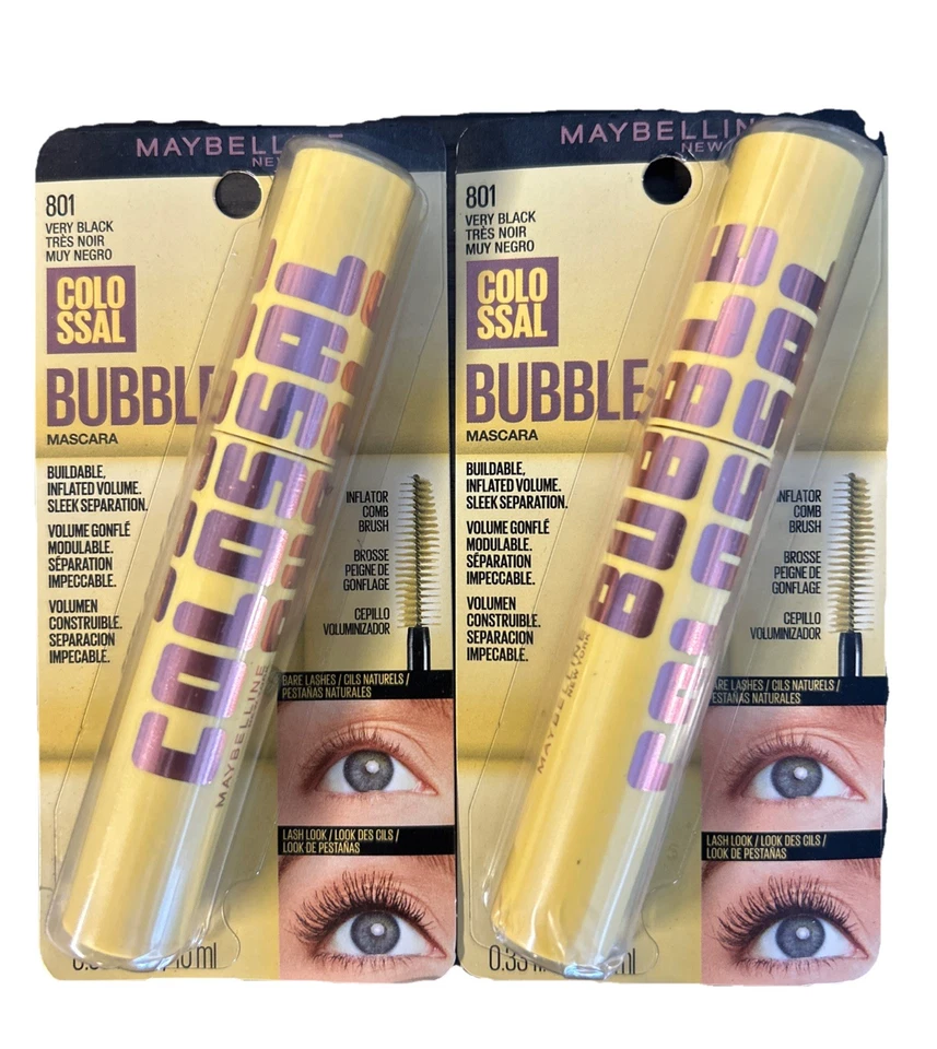2 - Maybelline Colossal Bubble VERY BLACK Mascara NEW 0.33 fl.oz - Image 1 of 2