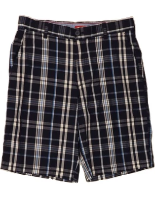 Pantalones cortos chinos IZOD para mujer W34 grandes azul marino a cuadros algodón RD09 Foto 1 de 3