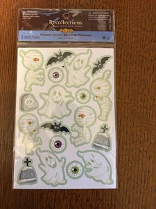 Recollections Halloween 36 Pc Scrapbooking Stickers - Glow In The Dark - Ghosts - Picture 1 of 6
