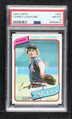 1980 Topps Carney Lansford #337 PSA 8 - Image 1 of 2