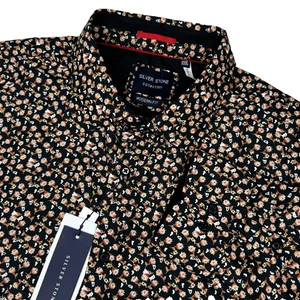 NWT Silver Stone Collection Shirt Mens XXXL Floral Button Up Modern Fit Retro - Picture 1 of 9
