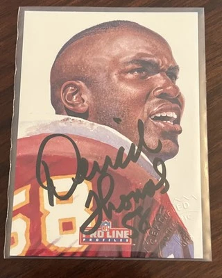 Derrick Thomas Auto 1992 Pro Line Profiles Card 5 Of 9 Proline Autograph Real! - Image 1 of 4