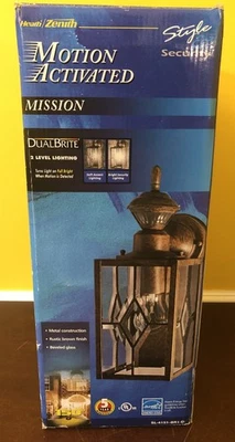 2009 Heath Zenith Motion Activated Mission Rustic Brown Style Security Light NOS - Image 1 of 4