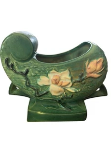 Vintage Roseville Magnoliengrün 1943 Kunstkeramik Keramik Kissen Vase 183-6 - Bild 1 von 7