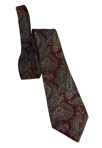 New MARK ALEXANDER $28 Red Teal Floral Poly Necktie Qte_B2 - Picture 1 of 5
