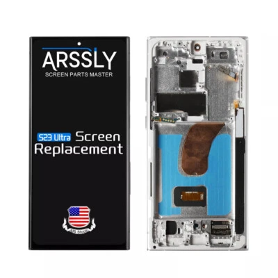 ARSSLY OLED Screen Replacement for Samsung Galaxy S23 Ultra 5G (S918) Display + Frame